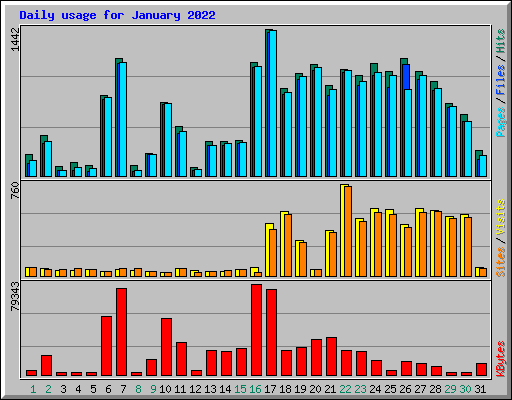 Daily usage for January 2022