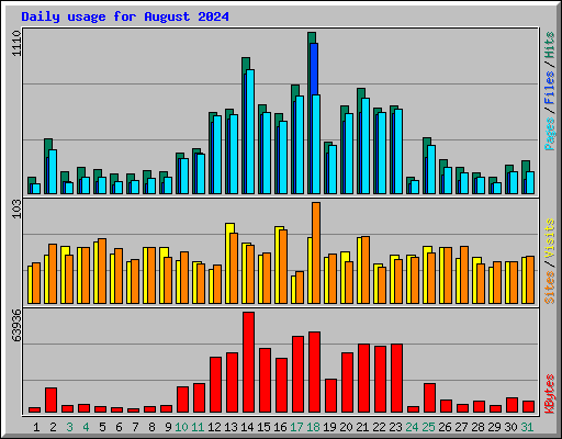Daily usage for August 2024