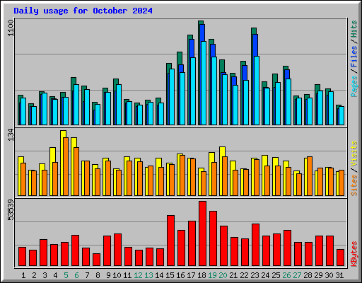 Daily usage for October 2024