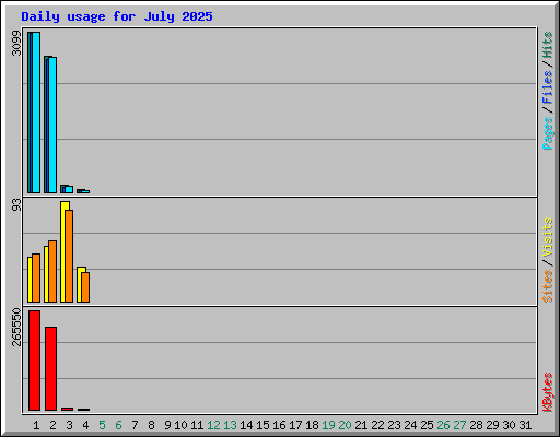 Daily usage for July 2025