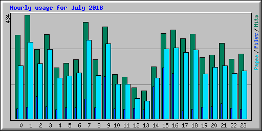 Hourly usage for July 2016