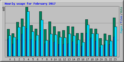 Hourly usage for February 2017