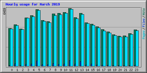 Hourly usage for March 2019