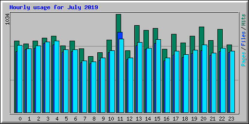 Hourly usage for July 2019