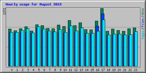 Hourly usage for August 2019