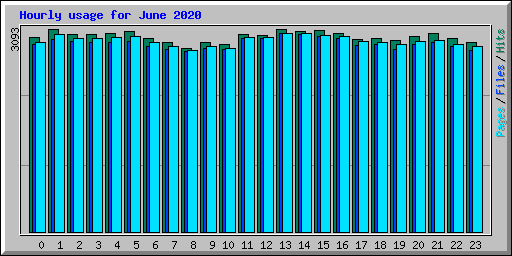 Hourly usage for June 2020