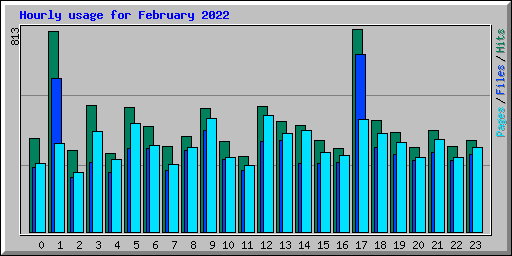 Hourly usage for February 2022