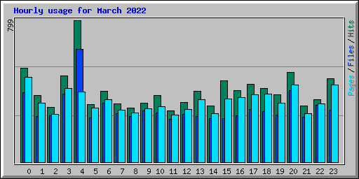 Hourly usage for March 2022