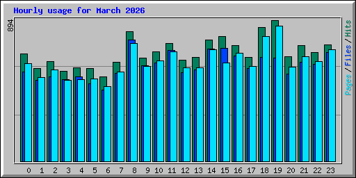 Hourly usage for March 2026